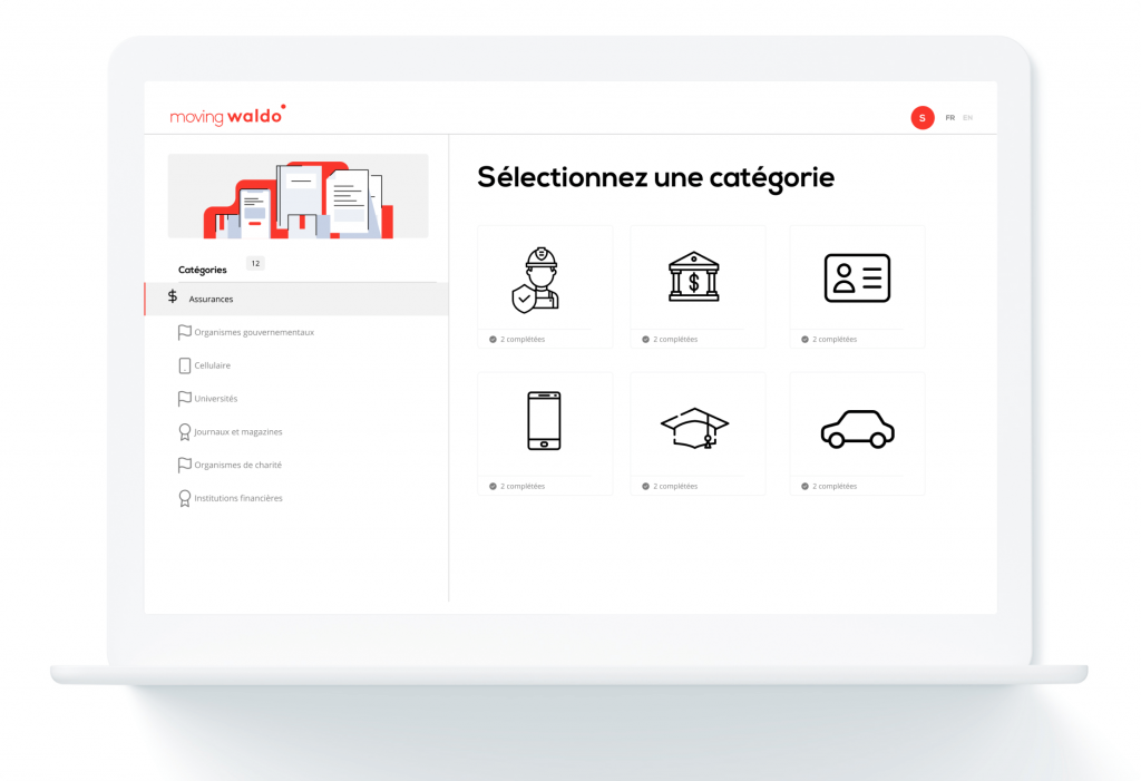 Ecran Module Changement adresse