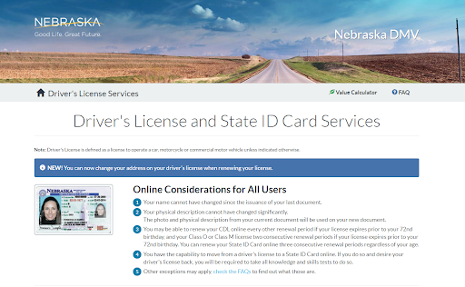 Driver Licensing Services, Nebraska DMV