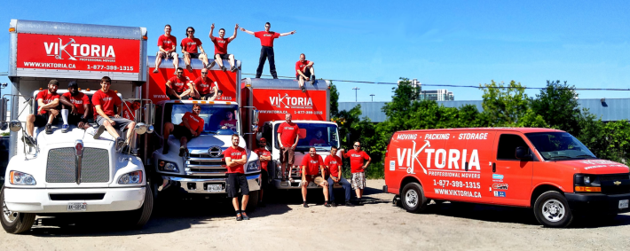 Viktoria Professional Movers, displaying their logo, prepared for a long-distance move