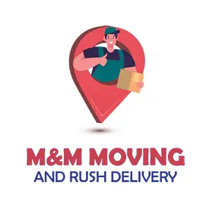 m&m moving rush delivery logo