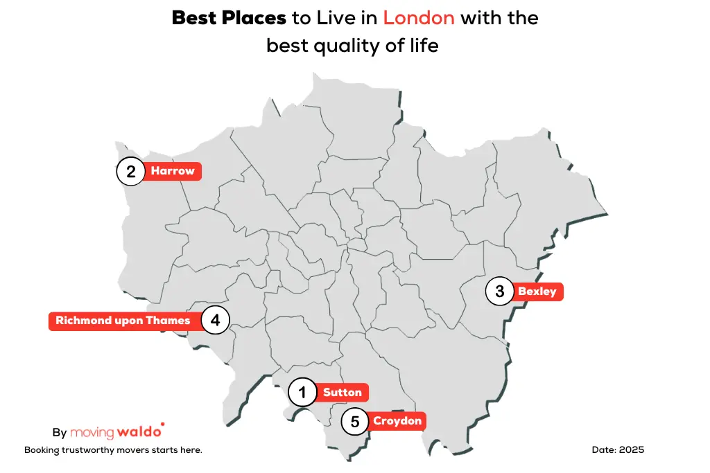 best places to live in london map