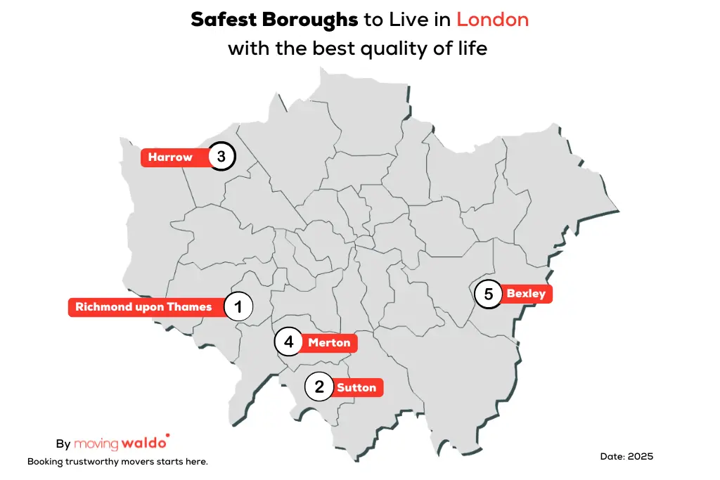 safest boroughs to live in london 2025 map