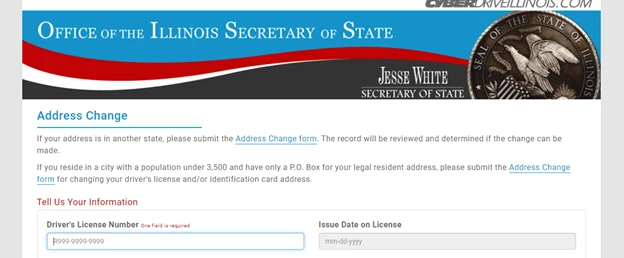 DMV Change of Address, Illinois, United States