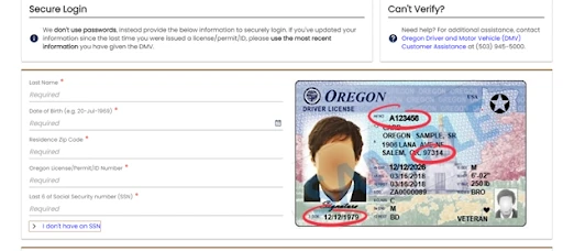 DMV Change of Address, Oregon, United States