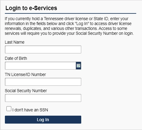 DMV Change of Address, Tennessee, United States